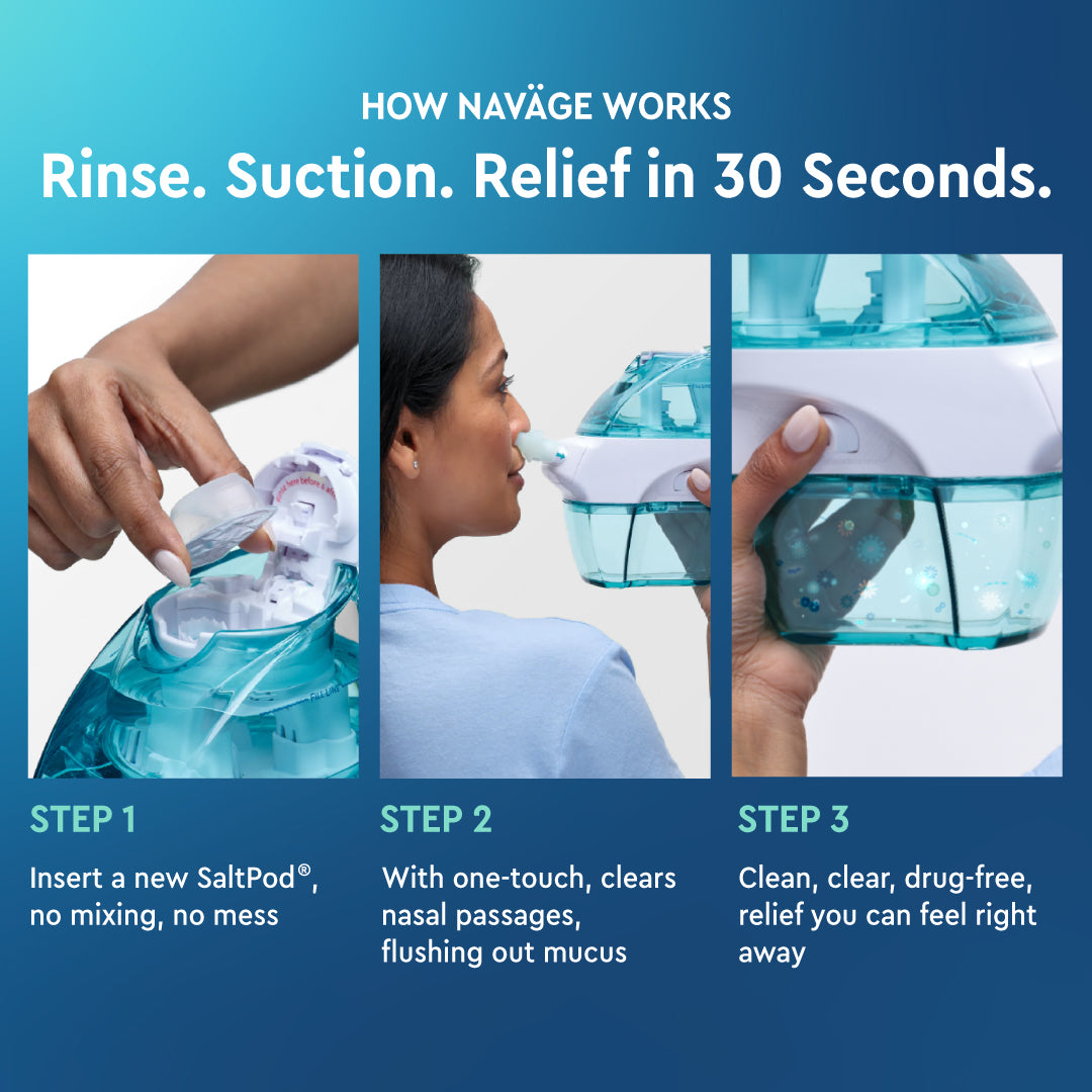 Naväge Starter Bundle: Nose Cleaner and 30 SaltPod Capsules