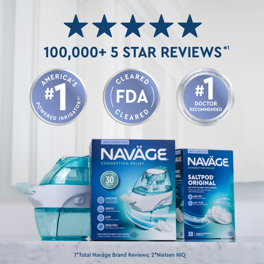 Naväge Starter Bundle: Nose Cleaner and 30 SaltPod Capsules