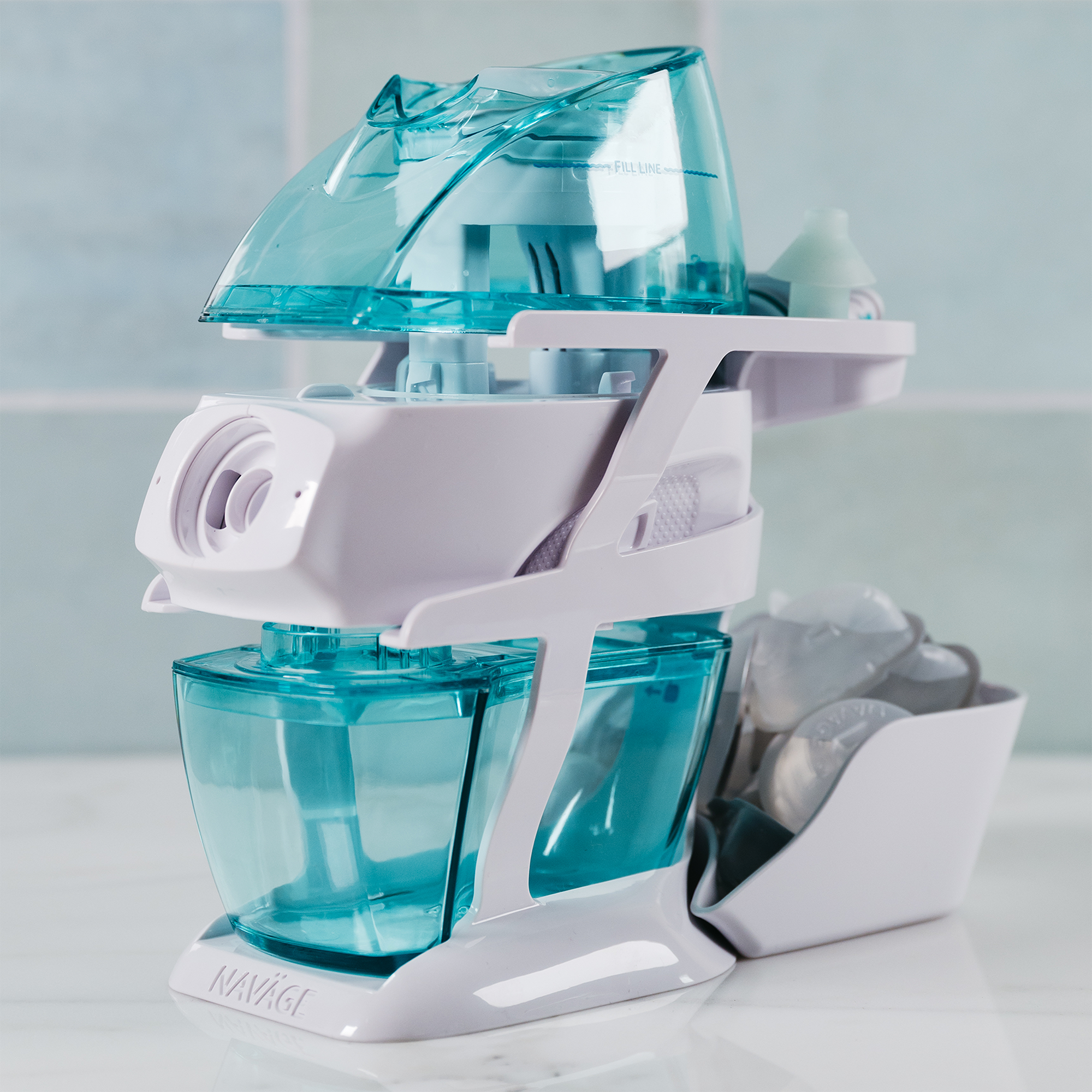 Naväge Premier Bundle: Nose Cleaner, 30 SaltPods, Countertop Caddy, Travel Case
