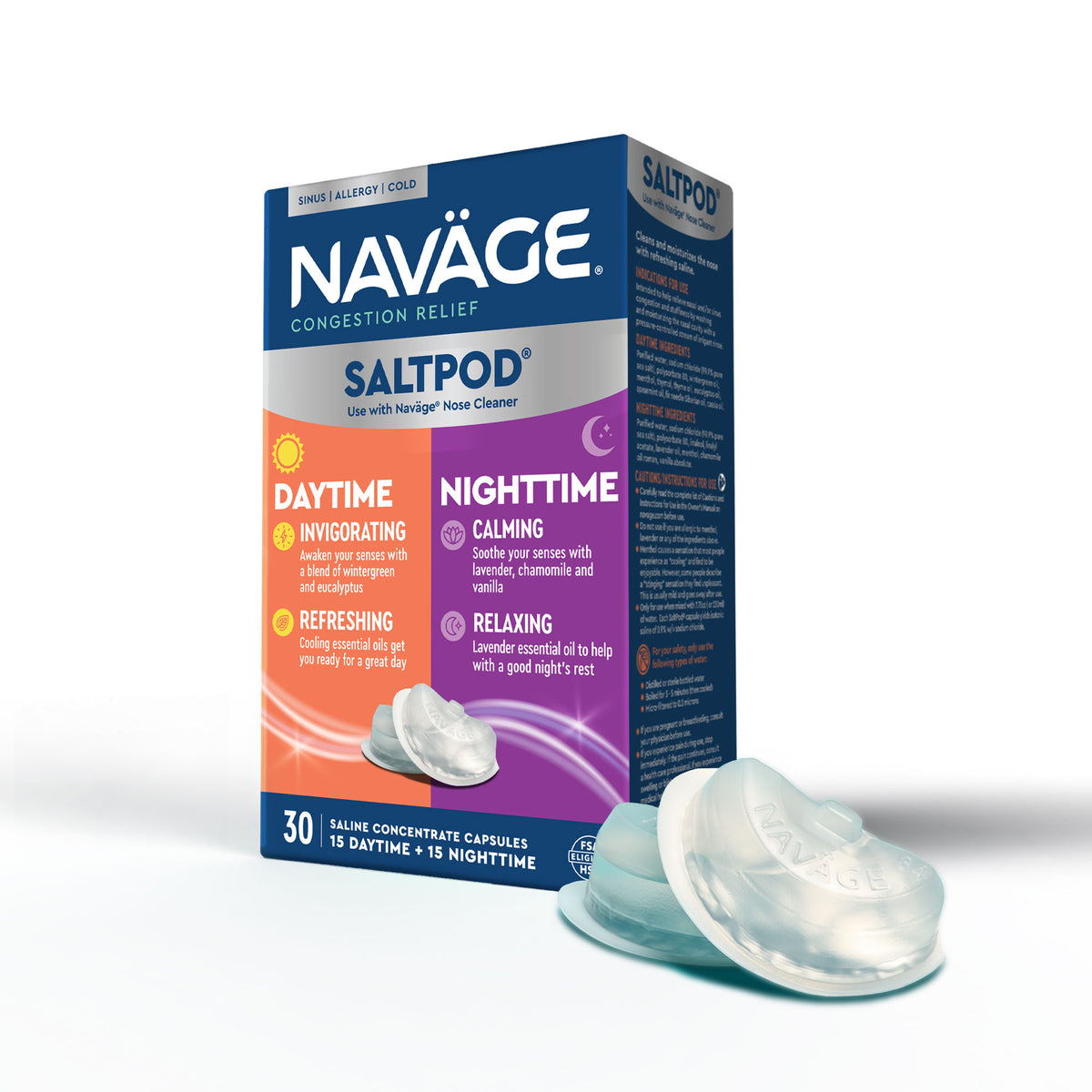 Navage Day & Night SaltPods 30-Pack | AM + PM Formula