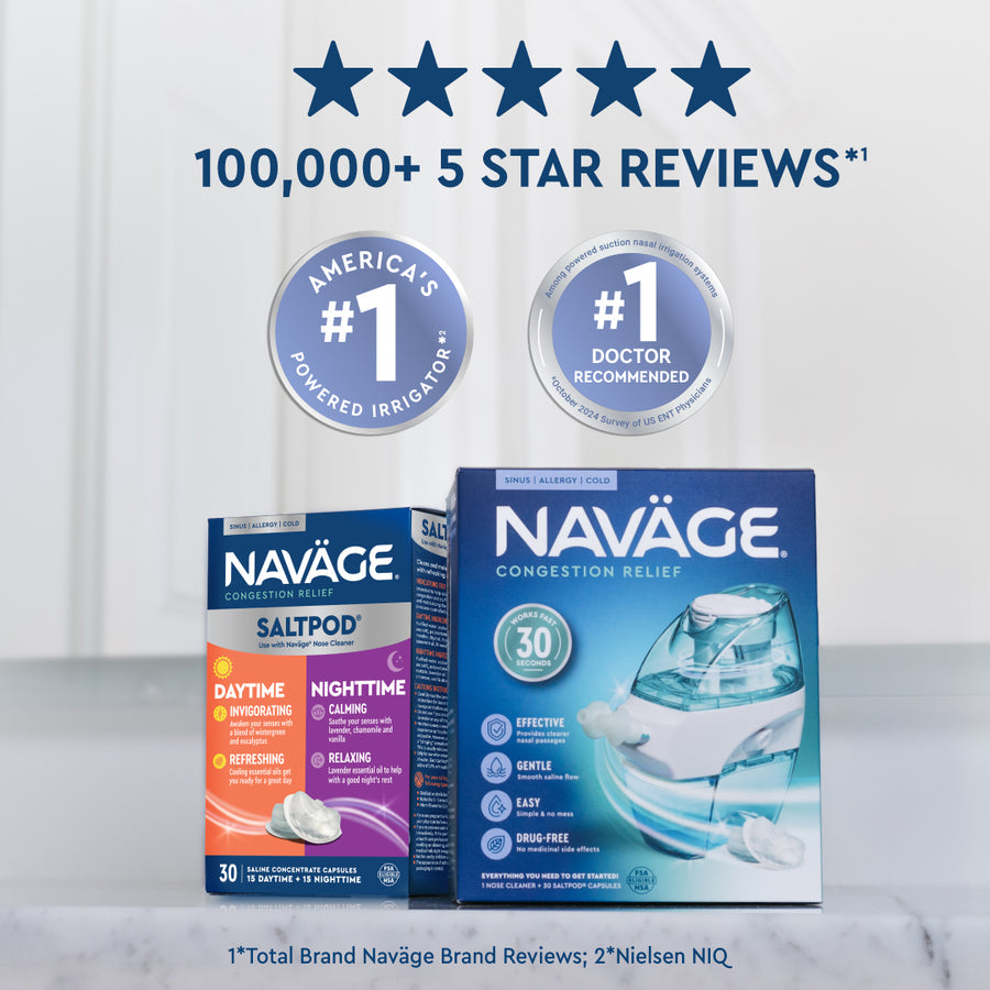 Navage Day & Night SaltPods 30-Pack | AM + PM Formula