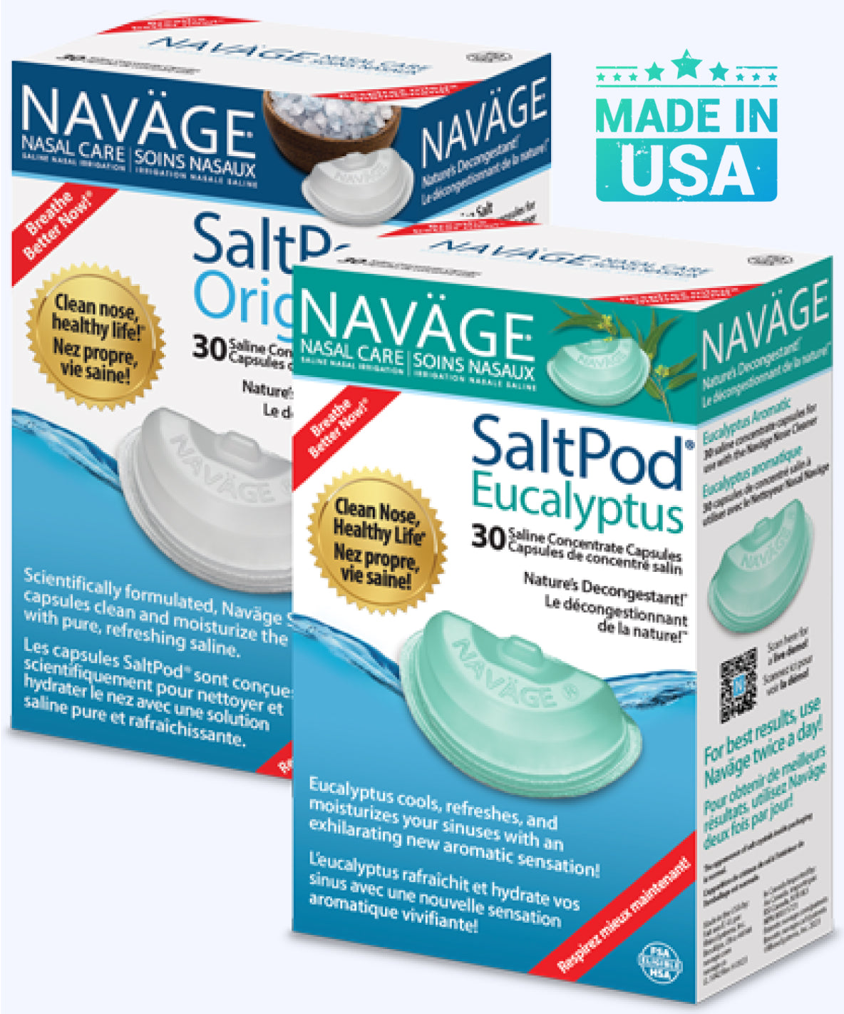 Navage Nasal Care Starter Bundle: Navage Nose Cleaner and 20 SaltPod  Capsules, Blue 