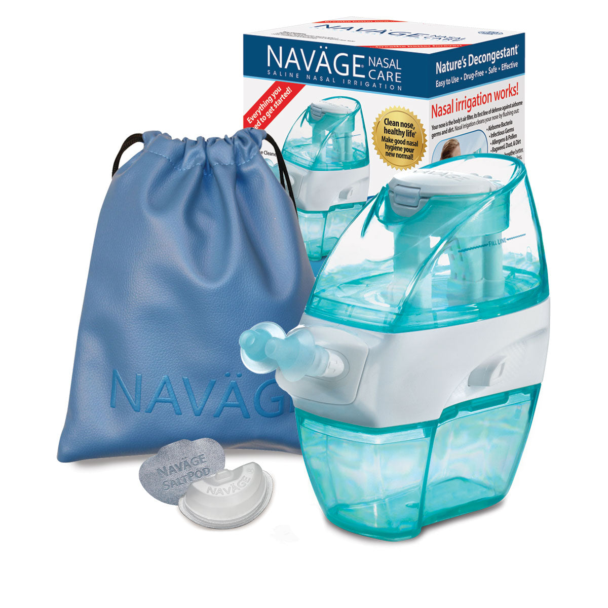 Naväge Travel Bundle: Nose Cleaner, 20 SaltPods, Travel Bag