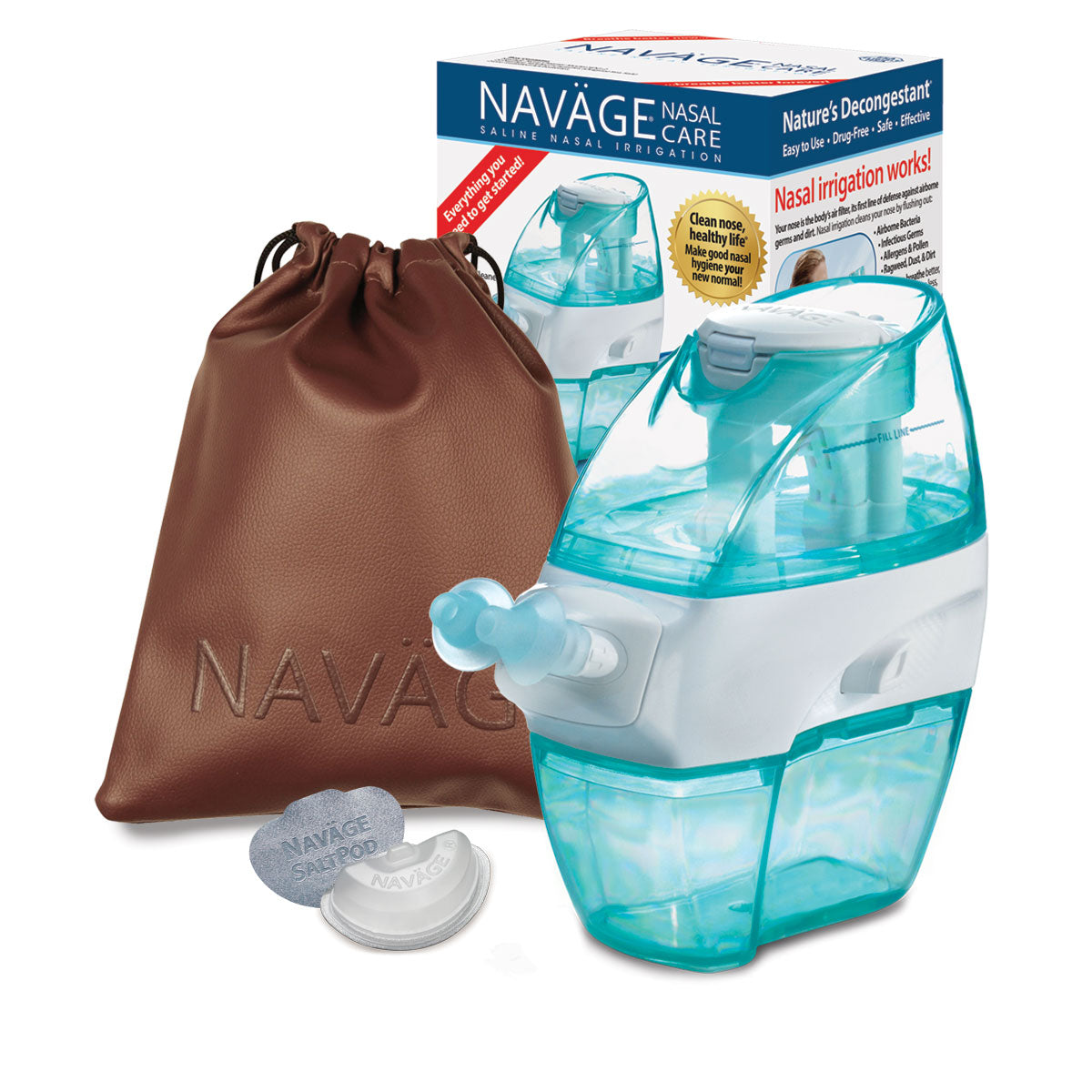 Naväge Travel Bundle: Nose Cleaner, 20 SaltPods, Travel Bag