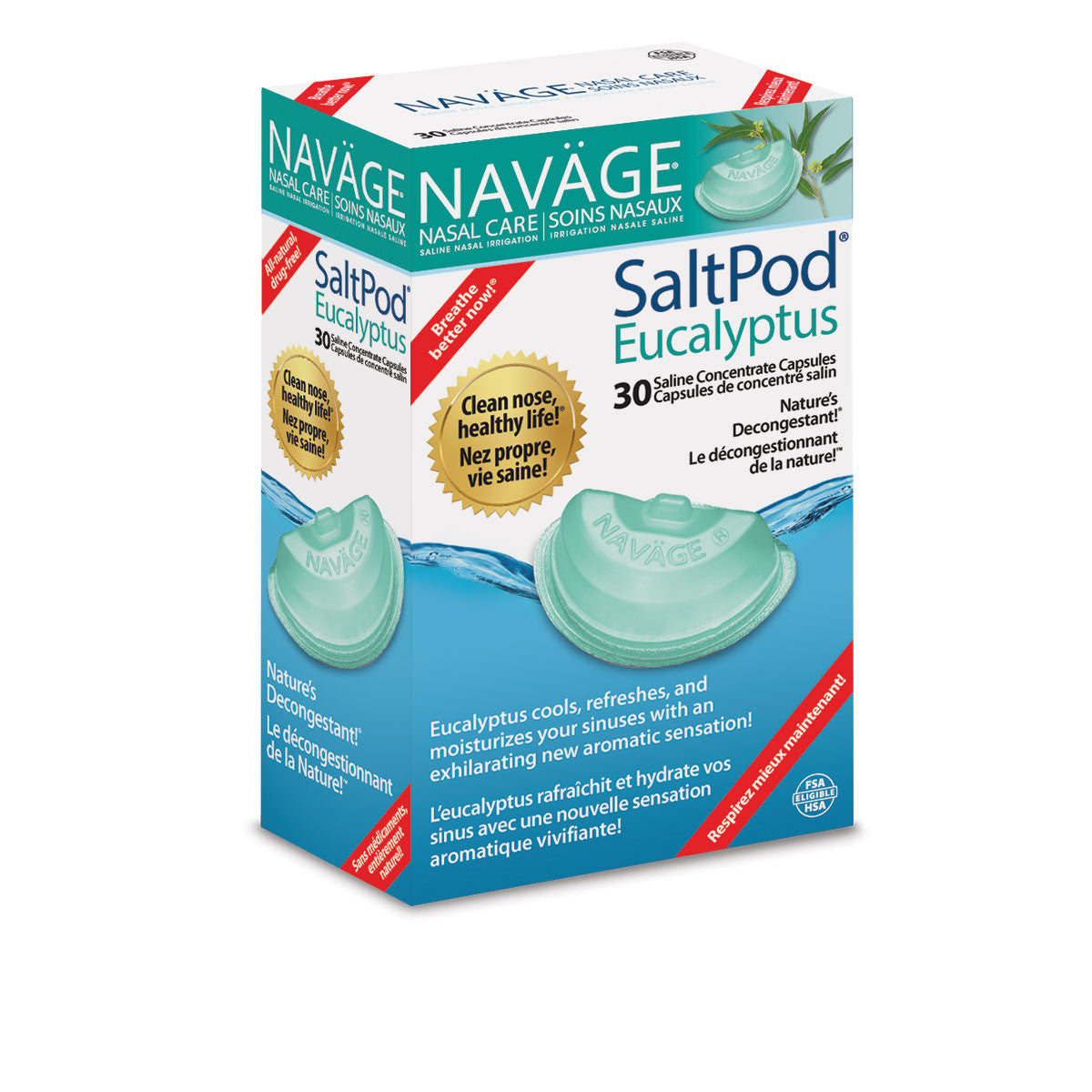Ensemble Navage Essentials : nettoyant pour le nez, 20 Capsules de sel,  support de comptoir à trois niveaux